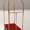 Bell Shaped Luggage Cart Trolley with 6 Inch Gripped Wheels and Red Carpet (Colour: Gold) - Image 6