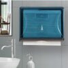 Rectangle Plastic Wall Mountable Tissue Paper Toilet Paper Holder (Colour: Blue) - Image 6