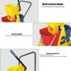 Virgin Plastic Material Based Stainless Steel 34L Double Bucket Mop Wringer Trolley - Image 6