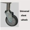 Stainless Steel Square Shaped Laundry Trolley Clothes Sorter with Wheels and Removable Canvas Bag - Image 6