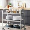 Stainless Steel Rectangle 3 Layer Service Trolley - Image 8