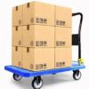 ABS Fibre Rectangle Foldable Blue Cart Trolley with SS Rod Support (Size: Small) - Image 7