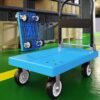 ABS Fibre Rectangle Foldable Blue Cart Trolley with SS Rod Support (Size: Small) - Image 8