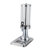 3L Single Tank Heavy Duty Stainless Steel Juice Mocktail Cocktail Beer Beverage Dispenser with Poly Carbonate Transparent See Through Container and SS Ice Stick