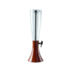 Wooden Brown 4L Beer Tower Beverage Dispenser with Gel Based SS Ice Tube Stick for Hassle Free Freezing (Colour - Wooden Brown)