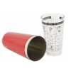Set of 1 450ml PC Boston Shaker Cocktail, Martini Shaker with Measurements + 1 SS Vinyl Coated Tumbler (Box Contains 2 Pcs, Colour Red)