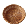 Round 32cm Wide Polyrattan Flower Fruit Vegetable Bread Basket with Metal Wire - Walnut Brown Colour (Size: 32x32x7cm)(Code: 2066A)