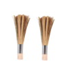 Pack of 2 Bamboo Wood Based Hygienic Cleaning Chinese Broom with Stainless Steel Handle for Ideal Heavy Duty Cleaning Use of Woks, Dosa Bhatties, Stoves