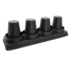 ABS Fibre Based 4 Grids Cylindrical Cup Holder (Colour: Black)