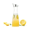 1.1L Self Embossed Design Pattern PC Transparent Decanter Juice/Water Bottle with Silver Cap