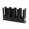 ABS Fibre Based 4 Grid Straight Cup Glass Holder (Colour: Black)