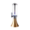 Gold 3L LED Light Based Beer Tower Beverage Dispenser with Gel Based SS Ice Tube Stick for Hassle Free Freezing (Colour: Gold)