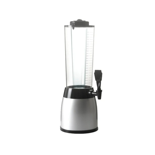 Silver 2.5L Beer Tower Beverage Dispenser with Plastic Ice Tube Stick (Colour: Silver)
