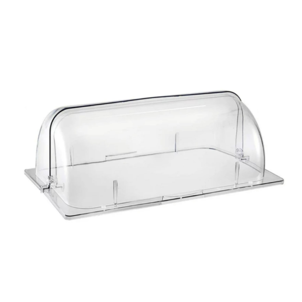 PC Transparent Rectangular Roll Top Lid with Either Side 90 Degrees Opening & Fit Area (Size: Size: 52×32×18cm)