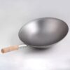13 Inches Wide Light Weighted but Heavy Duty Wooden Handle MS Iron Kadhai Chinese Wok (Size : 35cm) - Image 2