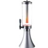 Silver 3L LED Light Based Beer Tower Beverage Dispenser with Gel Based SS Ice Tube Stick for Hassle Free Freezing (Colour: Silver)