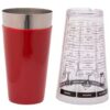 Set of 1 450ml PC Boston Shaker Cocktail, Martini Shaker with Measurements + 1 SS Vinyl Coated Tumbler (Box Contains 2 Pcs, Colour Red) - Image 4
