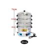 40cm Wide Electric 4 Tier Stainless Steel Corn Rice Vegetables Dimsum Momos Steamer with Lid (Size: 40cm Wide) - Image 2