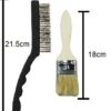 2-Piece Set of BBQ Grill Cleaning Brush with Heavy Iron Bristles and Oil Pastry Brush with Soft Hair Bristles - Image 2