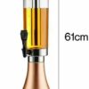 Rose Gold 3L LED Light Based Beer Tower Beverage Dispenser with Gel Based SS Ice Tube Stick for Hassle Free Freezing (Colour: Rose Gold) - Image 2