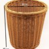 Cylindrical 14cm Wide Polyrattan Basket for Pen Pencil Stationary Holder, French Bread Basket for Organised Storage with Metal Wire - Walnut Brown Colour (Size: 14x14x16cm)(Code: 1018B) - Image 2