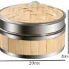 Premium Heavy Duty 20cm Wide SS Ring Dimsum Basket With Lid for Steaming Momos, Dumplings, Bao Buns, Mandus (Size: 8 Inches Diameter Approx)