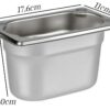 SS 1/9 GN PAN with 10cm Depth (Size: 17.6×11cm, Pan Depth: 10cm) - Image 2