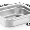 SS 1/2 GN PAN with 6.5cm Depth (Size: 32.5×26.5cm, Pan Depth: 6.5cm) - Image 2