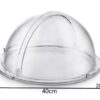 PC Transparent Round Roll Top Lid with Either Side 90 Degrees Opening & Fit Area (Size: 40cm Wide, Height: 20cm) - Image 2