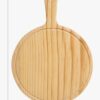 20cm Wide Round Wooden Pizza Bat Food Serving Platter Board Starter Server - Image 2