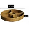 Round 37cm Wide 5 Compartment Polyrattan Basket with Metal Wire for Organized Storage and Serving Of Dry Fruits, Candies, Chocolates, Sweets, Cookies, Yarn Balls and Other Food Items - Walnut Brown Colour (Size: 37x37x6.5cm)(Code: AD3) - Image 3