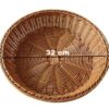 Round 32cm Wide Polyrattan Flower Fruit Vegetable Bread Basket with Metal Wire - Walnut Brown Colour (Size: 32x32x7cm)(Code: 2066A) - Image 3