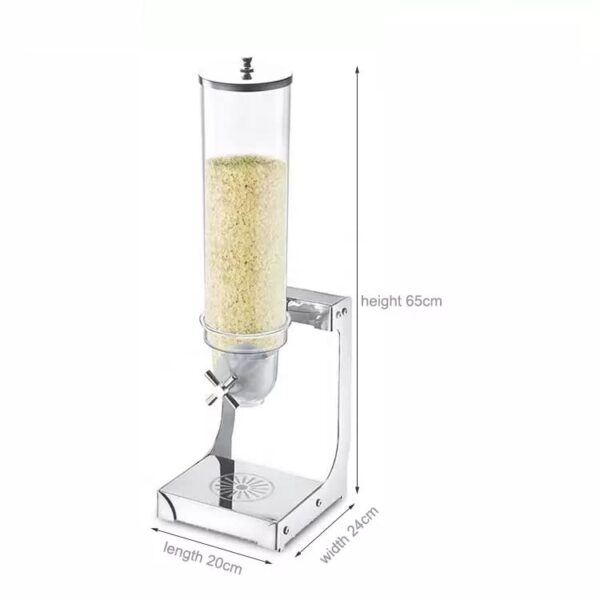 4L Single Tank Heavy Duty Stainless Steel Cereal Cornflakes Oats Grains Dispenser - Image 5