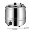 400W Electric 10L Heavy Duty Stainless Steel Commercial Soup Pot Turin Liquid Warmer Hot Pot Heater (Colour: Silver) - Image 10