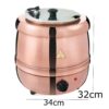 400W Electric 10L Heavy Duty Commercial Soup Pot Turin Liquid Warmer Hot Pot Heater (Colour: Rose Gold) - Image 3