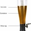 Black 4L Beer Tower Beverage Dispenser with Gel Based SS Ice Tube Stick for Hassle Free Freezing (Colour - Black) - Image 3