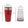 Set of 1 450ml PC Boston Shaker Cocktail, Martini Shaker with Measurements + 1 SS Vinyl Coated Tumbler (Box Contains 2 Pcs, Colour Red) - Image 5