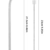 Pack of 6 Stainless Steel Curved Straws + 1 Brush Cleaner in Packet Packing (Pack Contains 7 Pcs) - Image 7