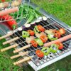 15.5 Inches Wooden Thick Handle Barbeque Grill Paneer Tikka, Kebab, Seekh Barbeque Skewers Non Bending Reusable (Grilling Length: 12 Inches and Wooden Handle Length: 3.5 Inches) - Set of 10 Pieces/Packet - Image 3