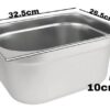 SS 1/2 GN PAN with 10cm Depth (Size: 32.5×26.5cm, Pan Depth: 10cm) - Image 2