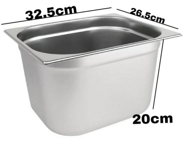SS 1/2 GN PAN with 20cm Depth (Size: 32.5×26.5cm, Pan Depth: 20cm) - Image 2