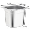 Heavy Duty SS 1/6 GN PAN (LENGTH x BREADTH: 17.6 x 16.3cm, PAN DEPTH SIZE: 20cm)