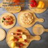 30cm Wide Round Wooden Pizza Bat Food Serving Platter Board Starter Server - Image 9