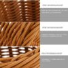 Cylindrical 14cm Wide Polyrattan Basket for Pen Pencil Stationary Holder, French Bread Basket for Organised Storage with Metal Wire - Walnut Brown Colour (Size: 14x14x16cm)(Code: 1018B) - Image 3