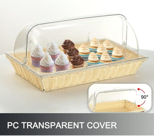 PC Transparent Rectangular Roll Top Lid with Either Side 90 Degrees Opening & Fit Area (Size: Size: 52×32×18cm) - Image 7