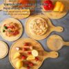 20cm Wide Round Wooden Pizza Bat Food Serving Platter Board Starter Server - Image 3