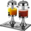 8L+8L Double Tank Heavy Duty Stainless Steel Juice Mocktail Cocktail Beer Beverage Dispenser with Poly Carbonate Transparent See Through Container and SS Ice Stick - Image 3