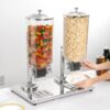 9L+9L Double Tank Heavy Duty Stainless Steel Cereal Cornflakes Oats Grains Dispenser - Image 5