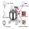 800W 10L 2 Variable Speed Planetary Mixer With Guard B10 All Purpose Heavy Duty Planetary Mixer with Long Lasting Powder Coated Mild Steel Body Grey Colored with Stainless Steel Bowl and 3 Whisk Attachments for All Types of Dough Atta Cake Chocolate Cream Kneading Making Mixer Processor (Bowl Gross Capacity ~ 10 Liters and Normal Kneading Output Capacity per Batch: 1.5 to 3.0 Kilograms Approx) - Image 3