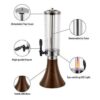Wooden Brown 3L LED Light Based Beer Tower Beverage Dispenser with Gel Based SS Ice Tube Stick for Hassle Free Freezing (Colour: Wooden Brown) - Image 3